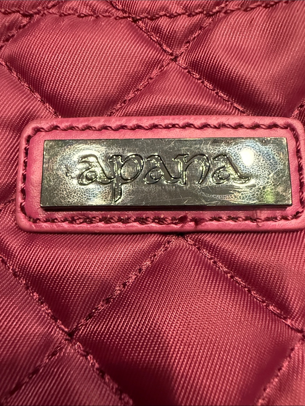 Apana Quilted Raspberry Tote with Adjustable Strap - Picture 2 of 12